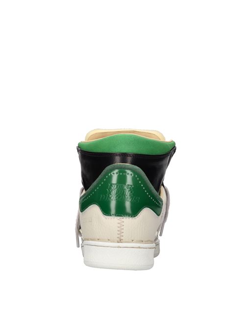 Vintage effect leather sneakers HIDNANDER | THE CAGEHC2WS175 100BIANCO-VERDE-NERO